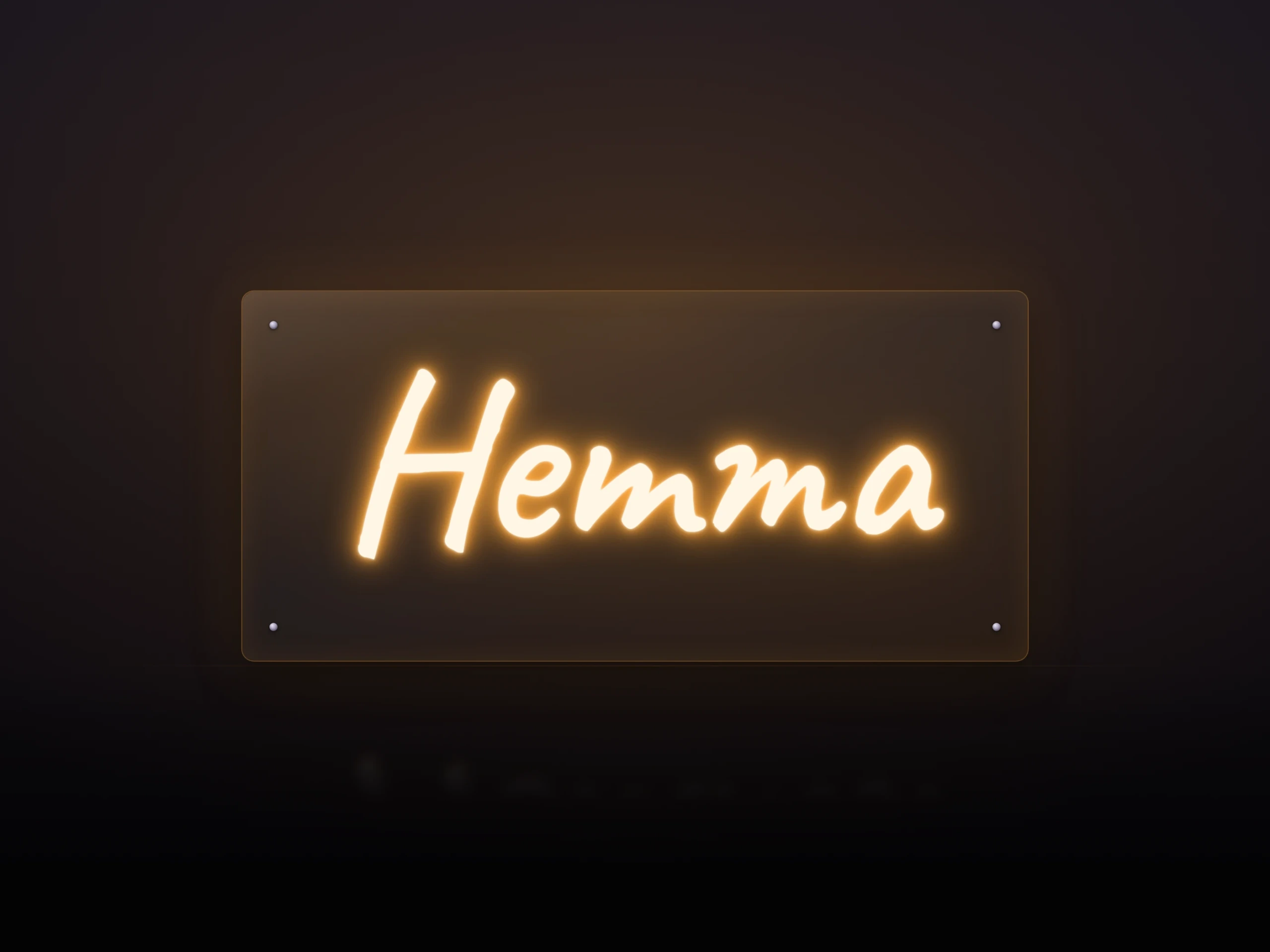 Neonskylt «Hemma»
