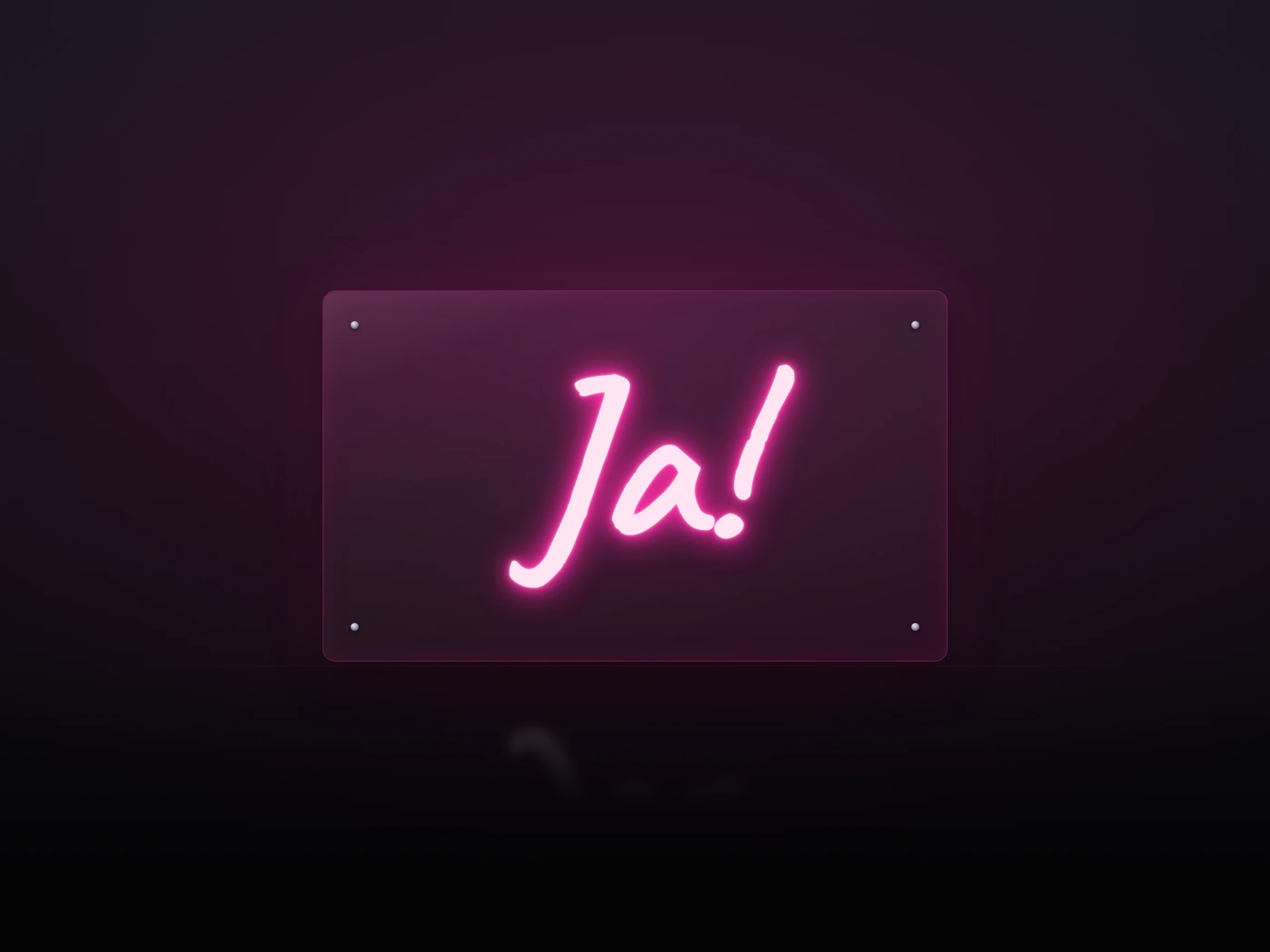Neonskylt «Ja!»